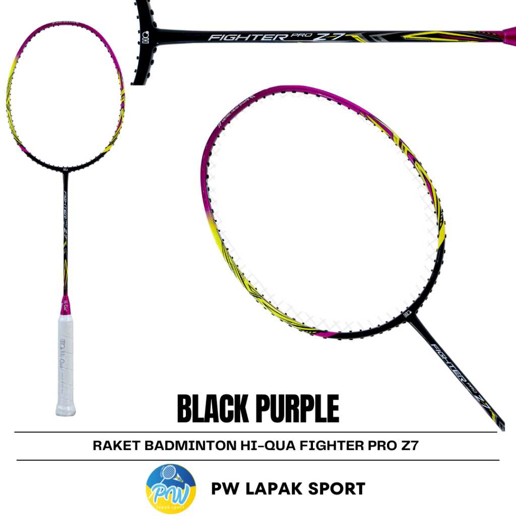 Raket Badminton Hi-Qua Fighter Pro Z7 Black Purple Raket Badminton Hi-Qua Fighter Pro Z
