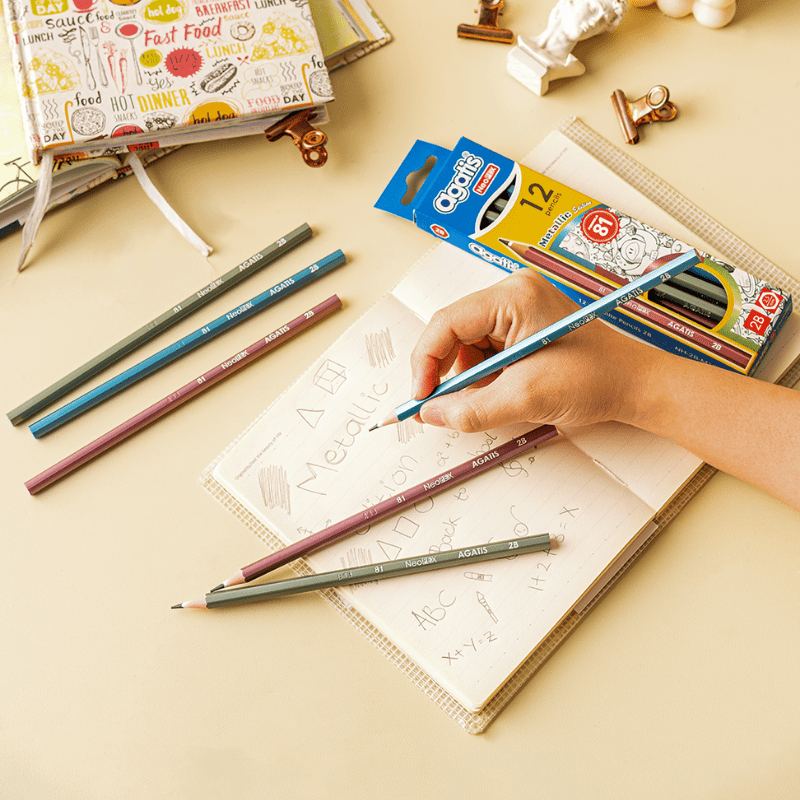 

Asaba Stationer-Agatis Neopex 2B Metallic [Card Box 12 pcs] pensil murah-pensil sekolah-pensil 2B