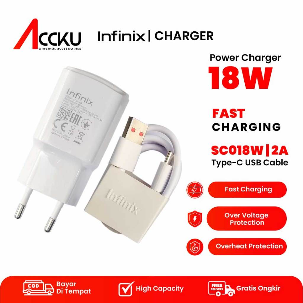 Charger Infinix 18W Type C Original Charger Infinix Type C Original 18Watt