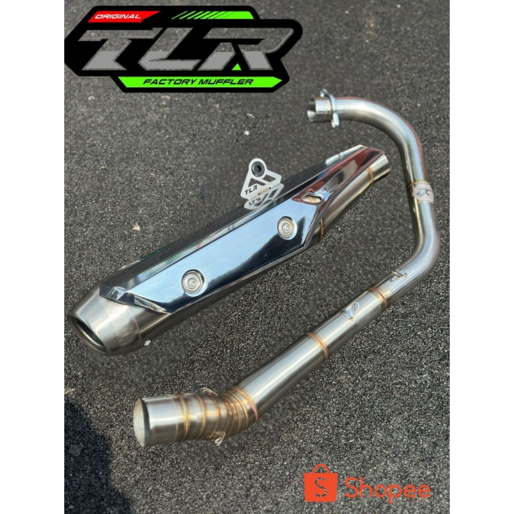 Knalpot model SUPRA Fi Original TLR factory mufler Stainles standar racing honda supra 125 fi pnp gl