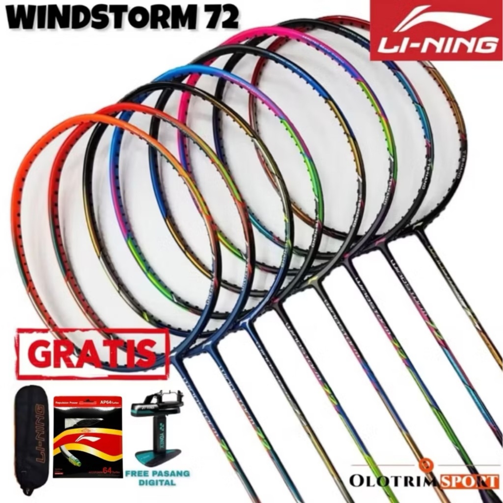 Raket Badminton Lining Windstorm 72 72s SPEED POWER Original