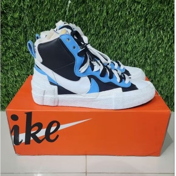 SEPATU NIKE BLAZER MID SACAI UNIVERSITY BLUE BNIB ORIGINAL