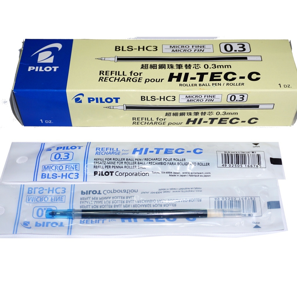 

Tinta Isi Ulang / Refill Pulpen Hitec 0.3 Bolpen Pen Hi-Tec-C Pilot 0.3 mm Biru/Hitam