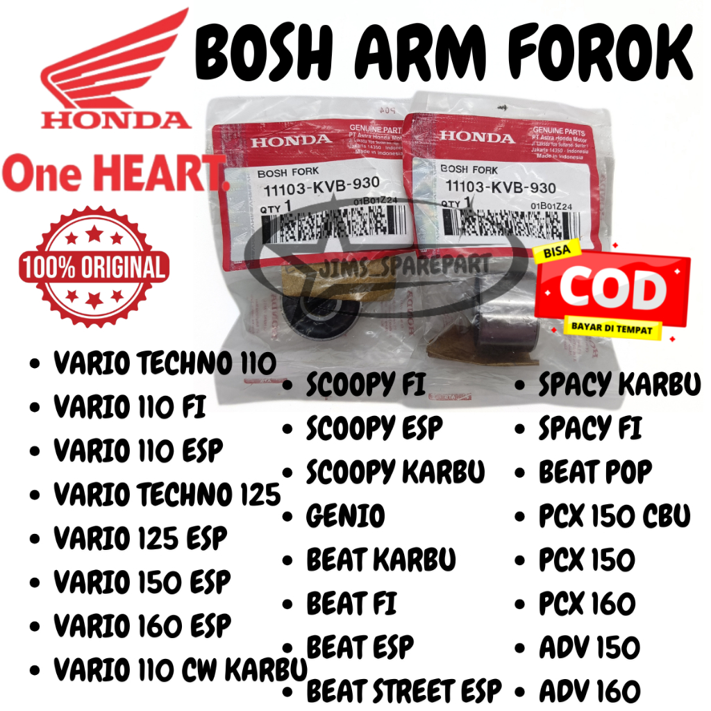 ORIGINAL 100% BOSH FORK SWING ARM SASIS HONDA KVB VARIO TECHNO 110 FI ESP 125 150 160 CW KARBU SCOOP