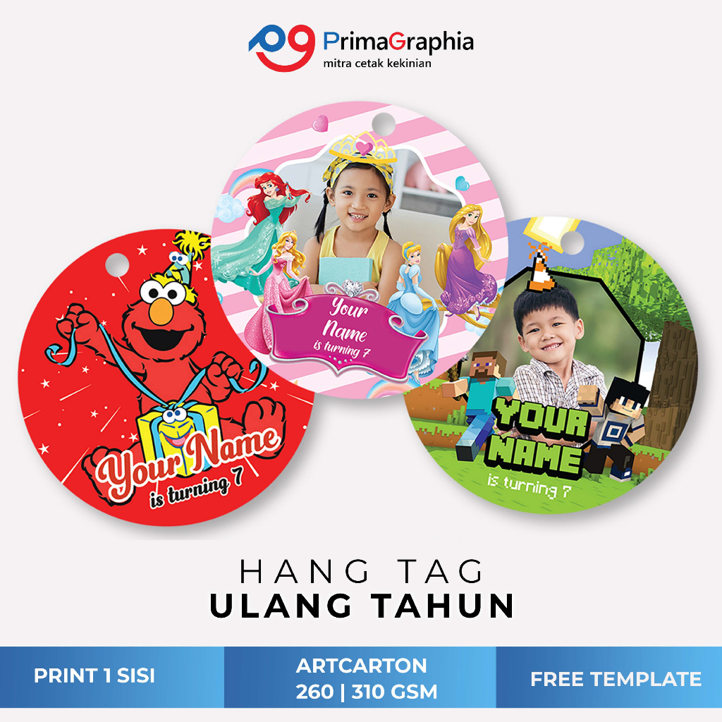

Cetak Hang Tag Ulang Tahun Bulat 1 Sisi Custom Desain Template