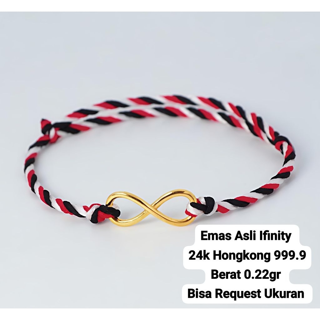 Gelang Emas Asli Ifinity 24k Hongkong 999.9