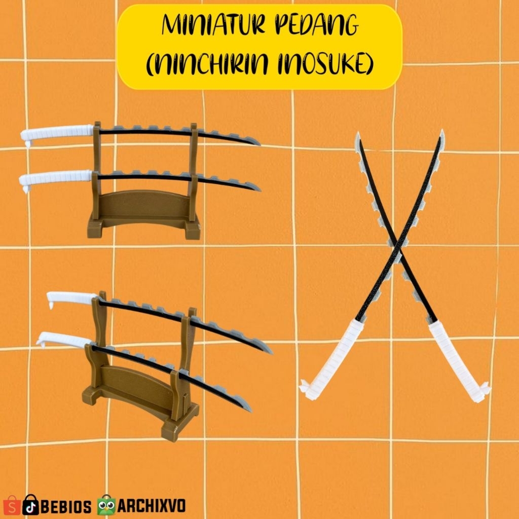 Miniatur Pedang Nichirin Inosuke – Kimetsu no Yaiba (Display Koleksi)