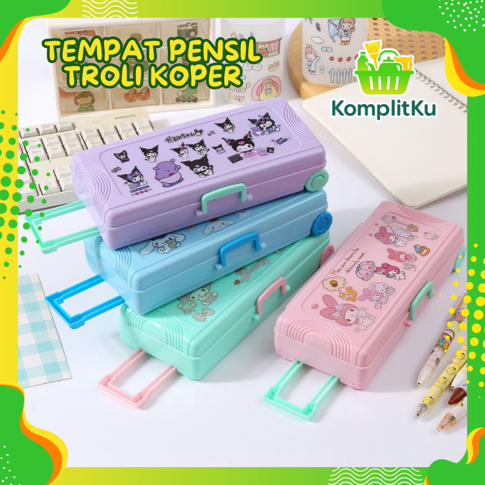 

KomplitKu Tempat Pensil Troli Lucu Alat Tulis Dua Lapis / Kotak Pensil Koper