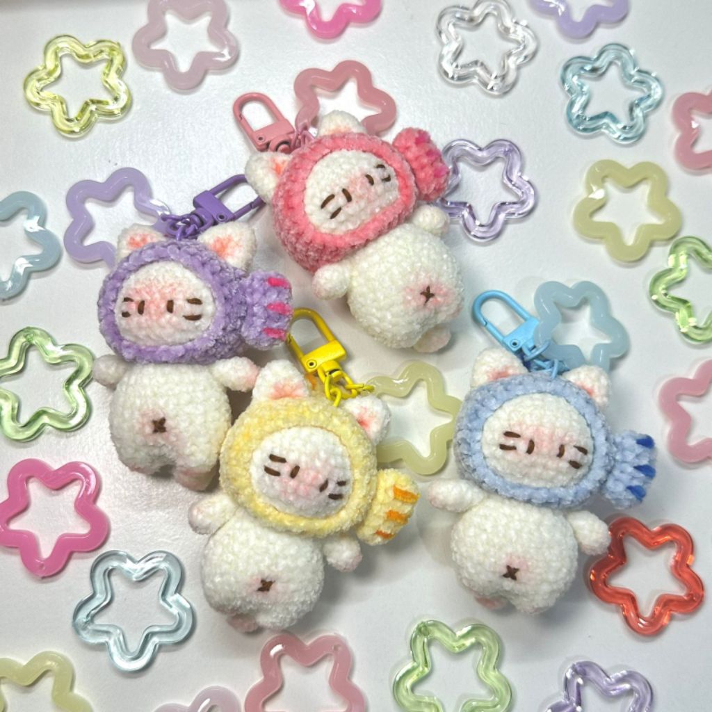 Amigurumi Mini keychain Taiyaki Cat | Crochet Taiyaki Cat | Bagcharm Taiyaki Cat