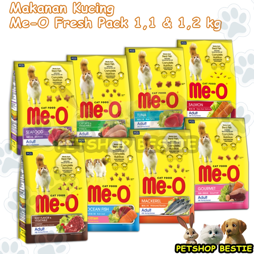 Makanan kucing meo 1.1kg & 1.2kg Fresh Pack - Meo Kitten 1 kg - Meo Persian - Meo Salmon -Meo Beef -
