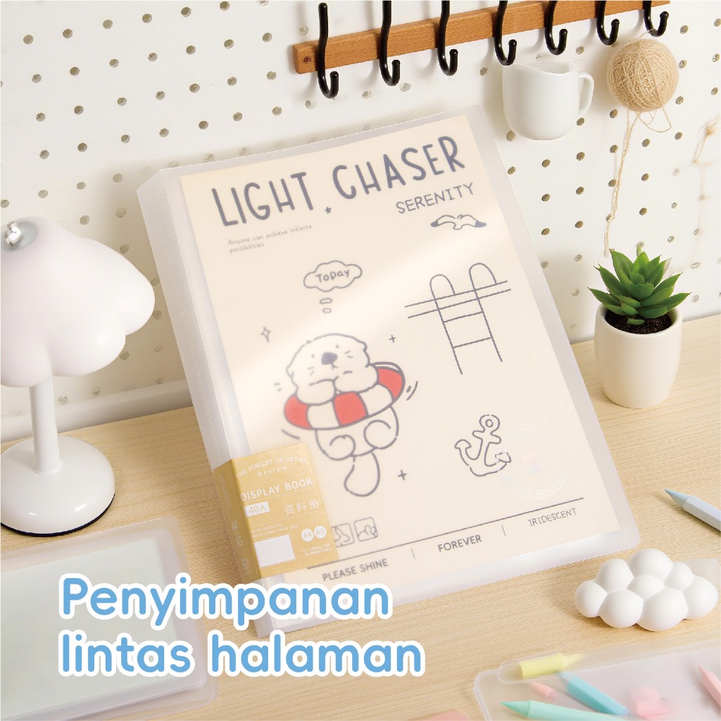 

A4/A3 Ukuran Buku Bahan Kertas Kartun Sea Otter Park Series Super Kapasitas Kapasitas Kapasitas Tes Kertas Depan Dan Kembali Menampung 40-60 Halaman Kertas Tahan Air Dan Buku Bahan PP Setengah Lipat Debu