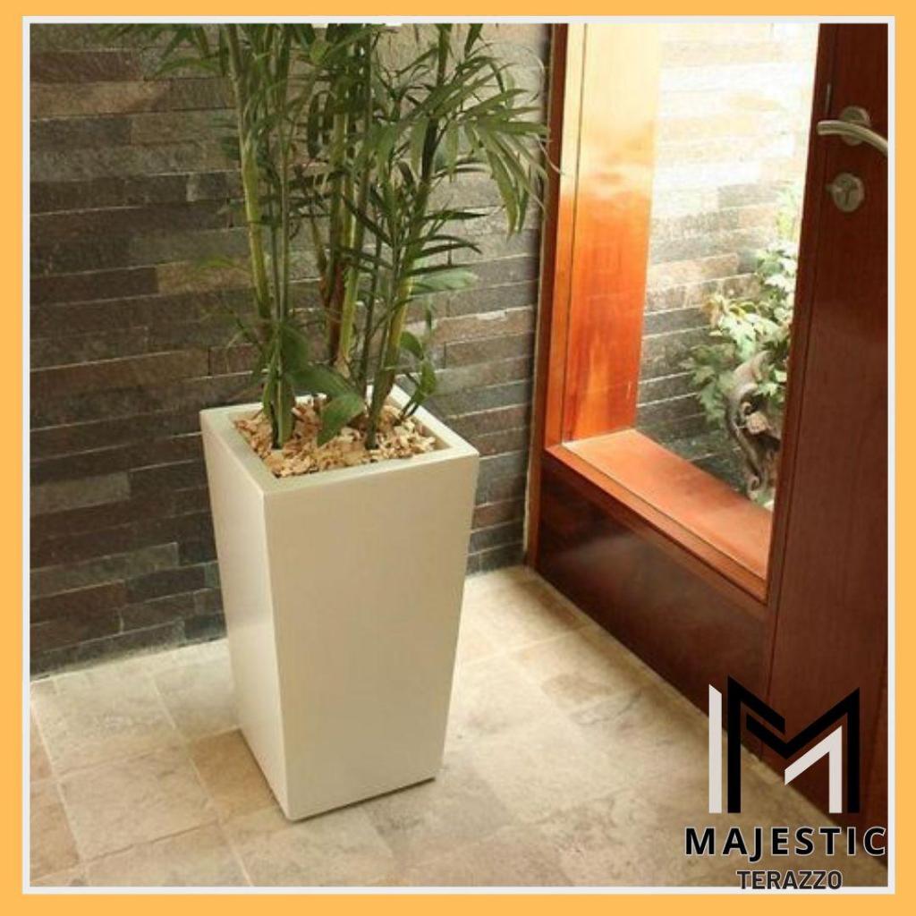 Pot Teraso| Pot Tanaman| Pot Kotak Terazzo Tinggi by Majestic Terazzo
