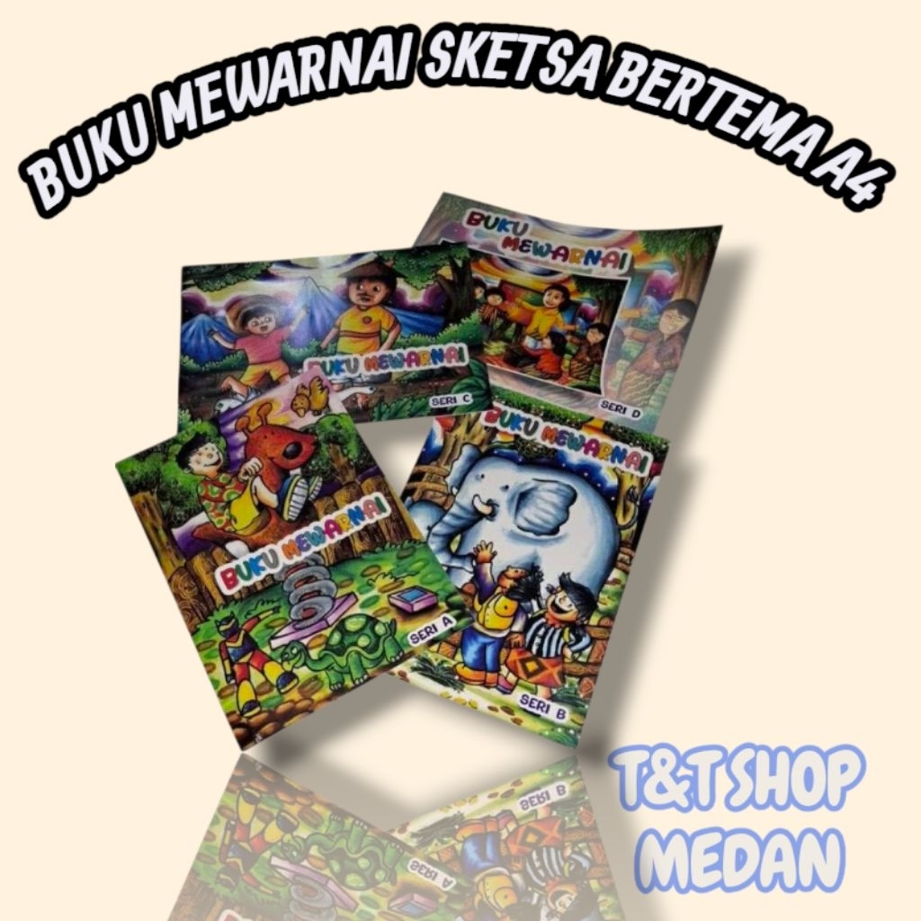 

T&T SHOP - Buku Mewarnai Sketsa Bertema A4/Best Coloring Sketch Book A4