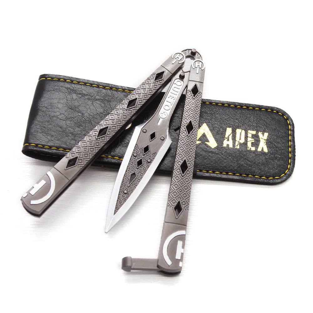 Koleksi Replika Balisong Butterfly Wraith Silver Heirloom Style Apex Legends Latihan Lipat Mainan Co