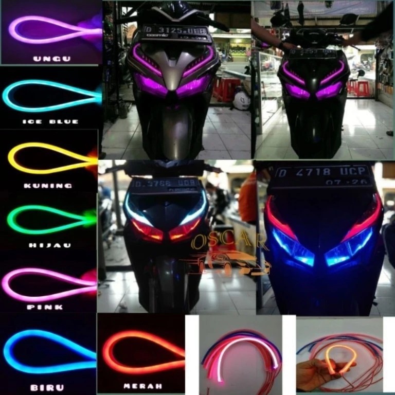 LAMPU LED NEON ALIS DRL STRIP TIDAK BINTIK HALUS 30CM PREMIUM SOFT UNTUK VARIO BEAT SUPRA X PCX NMAX