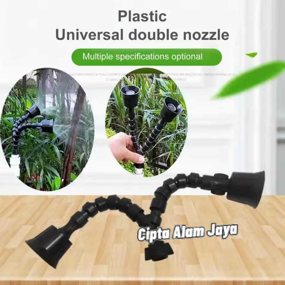 Nozzle Flexible Elastis Lubang 4, Nozzle Cabang 2, 2 Titik Mata sprayer elektrik Kepala Semprot Hama