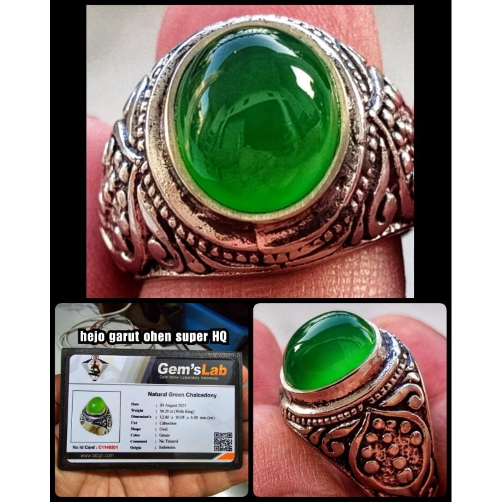 cincin ijo garut ohen kristal asli bergiwang kelas kontes