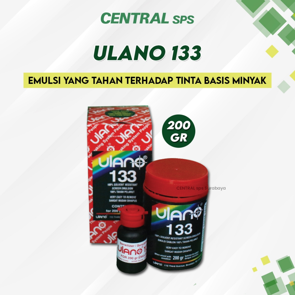 

Ulano 133 200g & 1kg - Emulsi Tinta Sablon Basis Minyak - CENTRAL sps