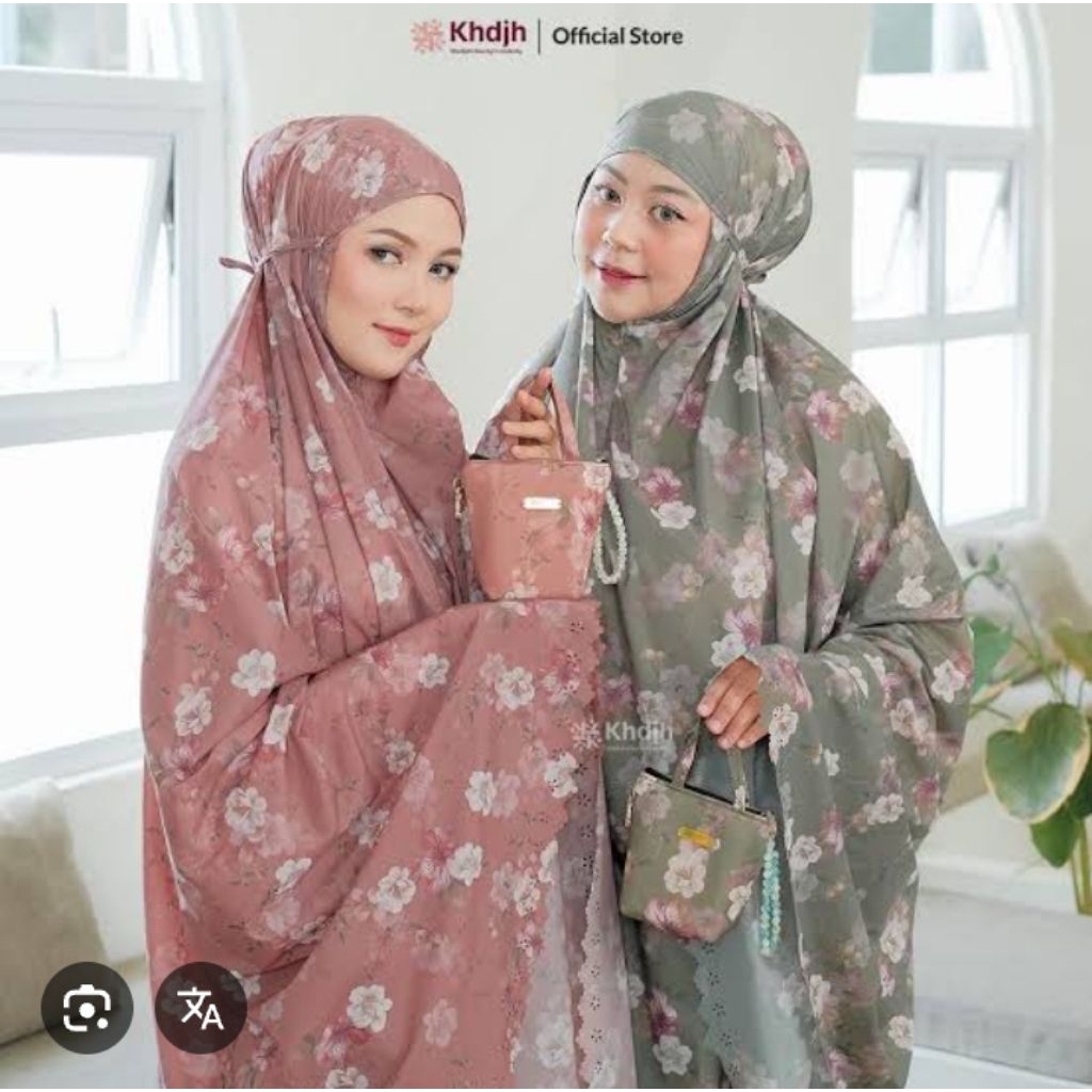 Paket Mukena travel motif bunga bahan parasut