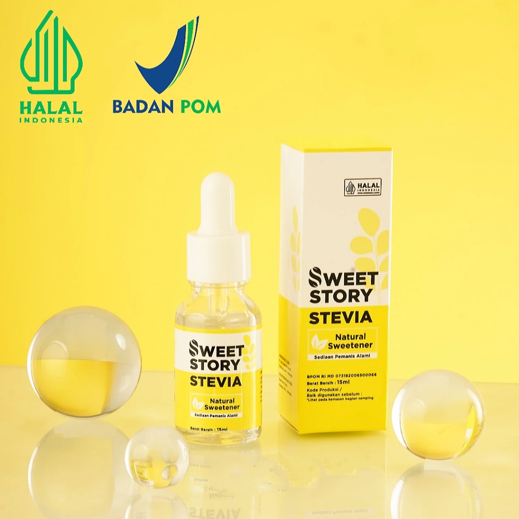 

Sweet Story Stevia Cair 15 ML Pemanis Alami Pengganti Gula 0 KALORI 0 GULA (BPOM dan HALAL)