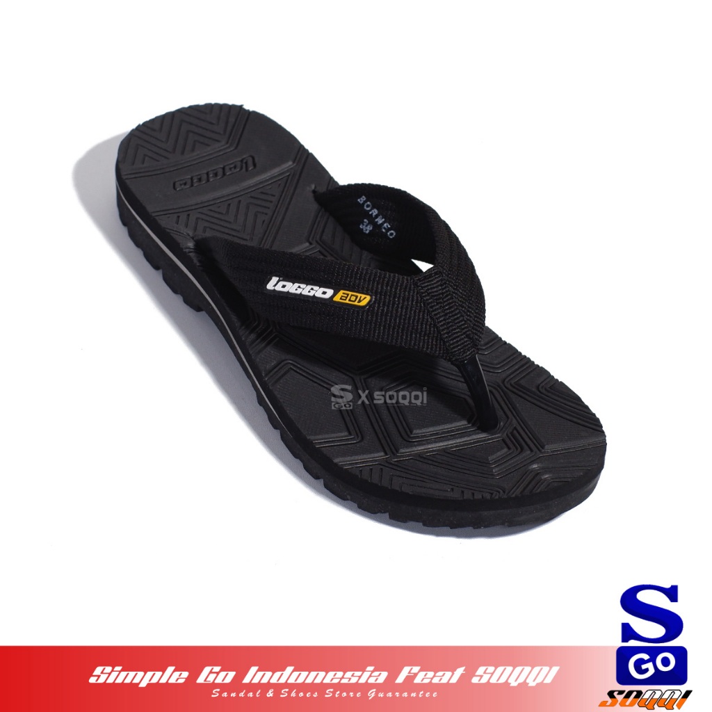 Loggo Borneo Sendal Jepit Gunung Pria Original Sandal Jepit Cowok Laki-laki Spon Kekinian 38-43