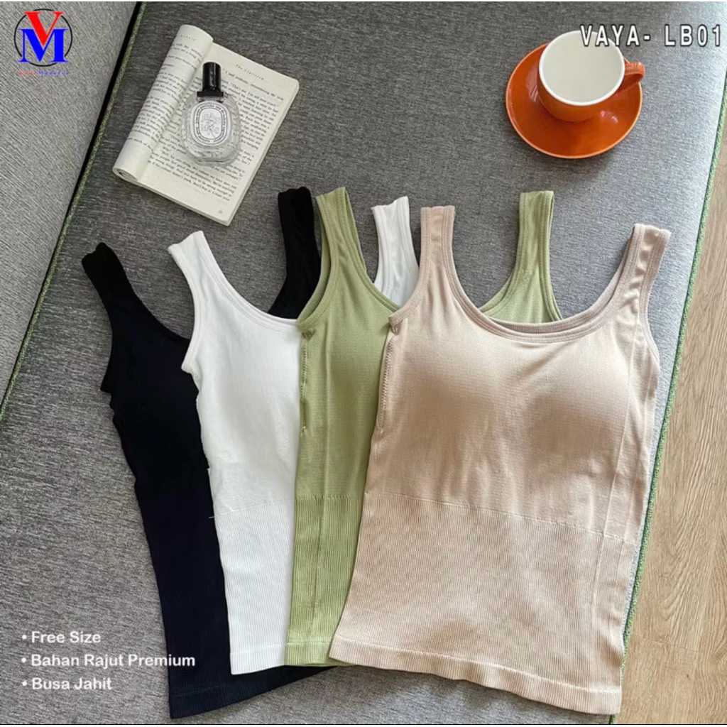 TANKTOP VAYA BRA BUSA - TANKTOP VAYA WANITA DENGAN BRA BUSA TANPA KAWAT