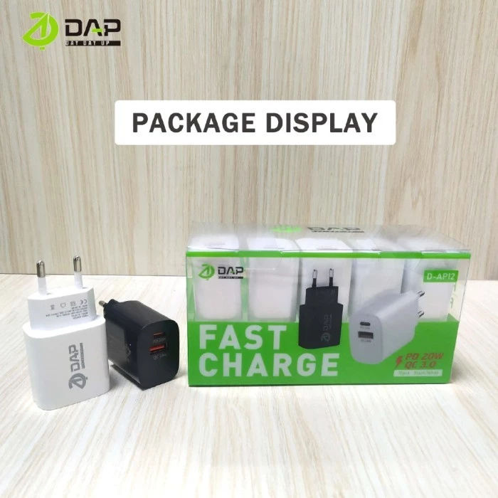 Batok DAP D-AP12 2Port USB + C Kepala Charger DAP D-AP12 QC 3.0 Perpcs