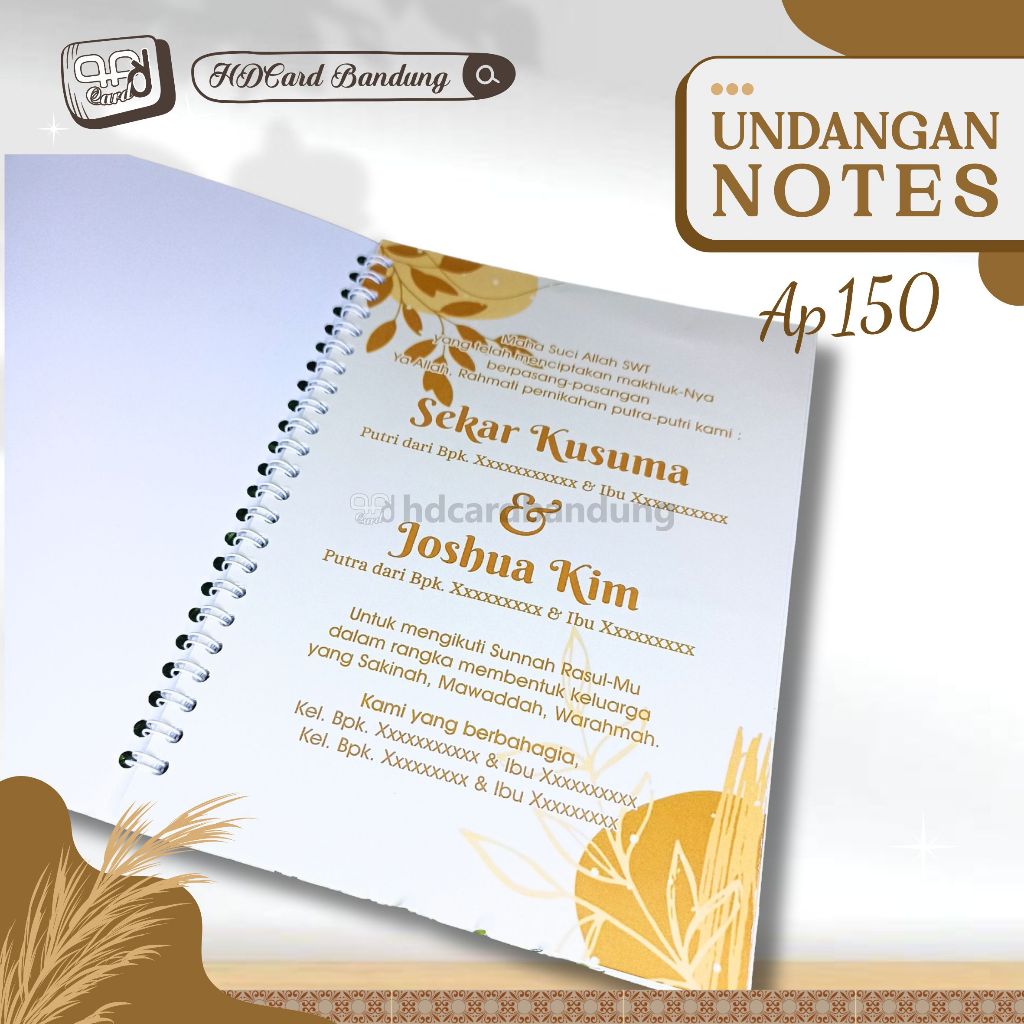 

Undangan Notes A5 tambahan AP150 Notebook Undangan Custom Pernikahan Khitanan dll