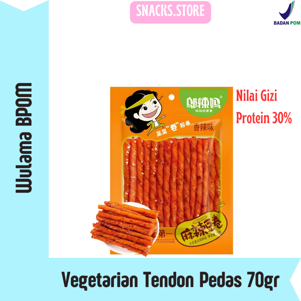 

Wulama - Snack Cemilan Vegetarian Kulit Tahu Spicy Garlic Dendeng Sate 60gr - 100gr