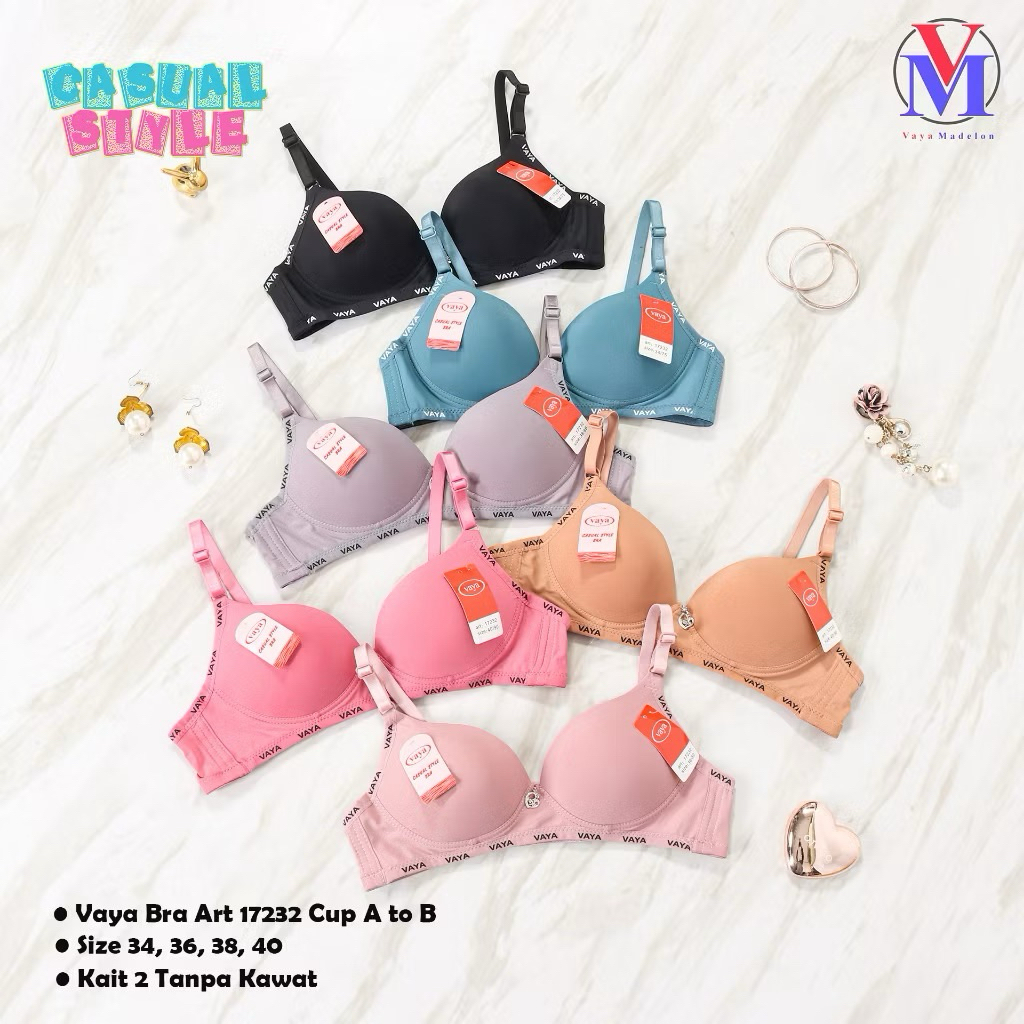 VAYA BRA CASUAL CUP A-B KAIT 2 TANPA KAWAT (17232) - BH VAYA KAIT 2 CUP SEDANG