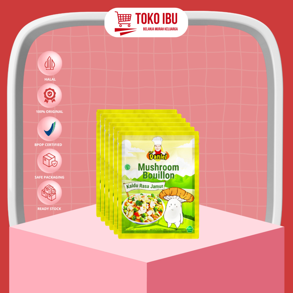 

6PCS CHEF DANIEL Mushroom Bouillon 75gr Kaldu Jamur Kaldu Untuk Sup Dan Tumisan Kaldu Tanpa Garam