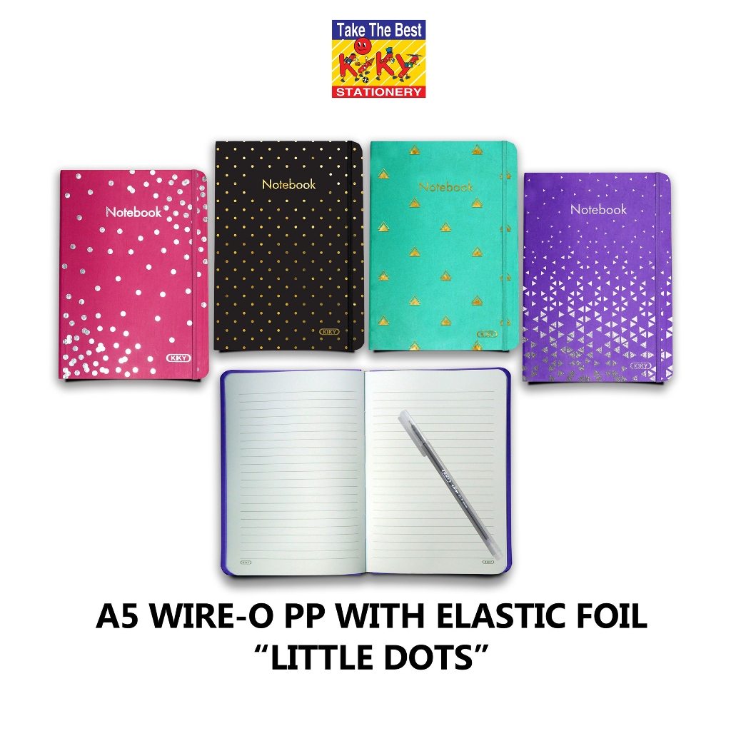 

KIKY Note Book Spiral A5 Cover Plastik ( PP FOIL ) dengan Tali Cord Elastis