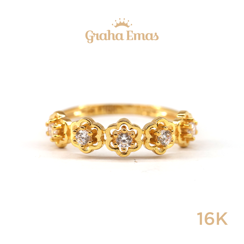 Graha Emas Cincin Emas Kuning Bentuk Listring 16K - Yellow Gold Listring Model Ring 16 Carat M1165