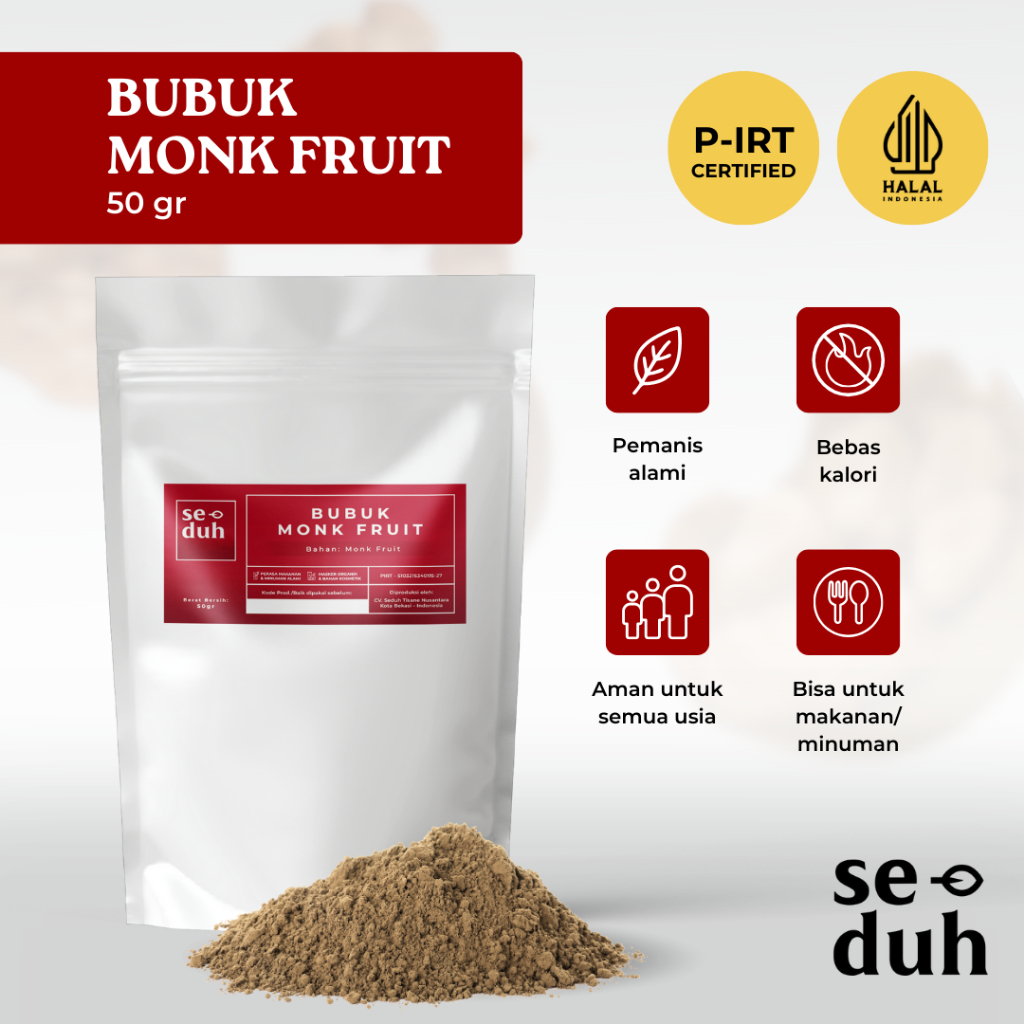 

SEDUH TEA & TISANE | Bubuk Ekstrak Buah Monk / Monk Fruit Extract Powder / Sweetener 50 gram