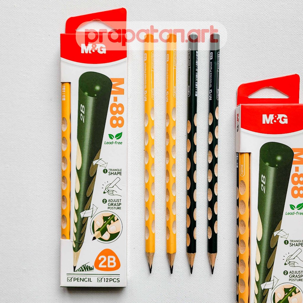 

Pensil Tulis M&G GROOVES M-88 2B | 1 BOX ISI 12PCS | Writing Pencil | Pensil 2B