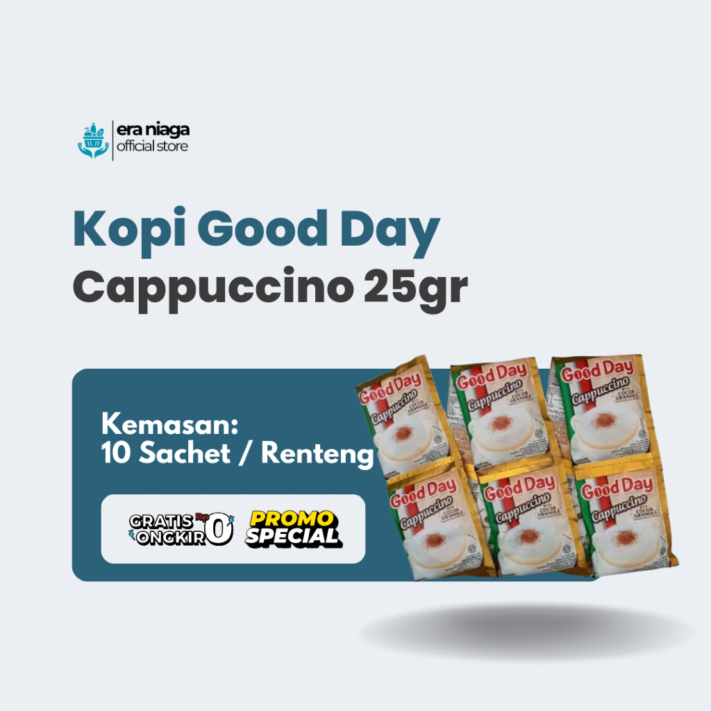 

Kopi Good Day Cappuccino Kemasan 25 gr - 1 Renteng @10pcs