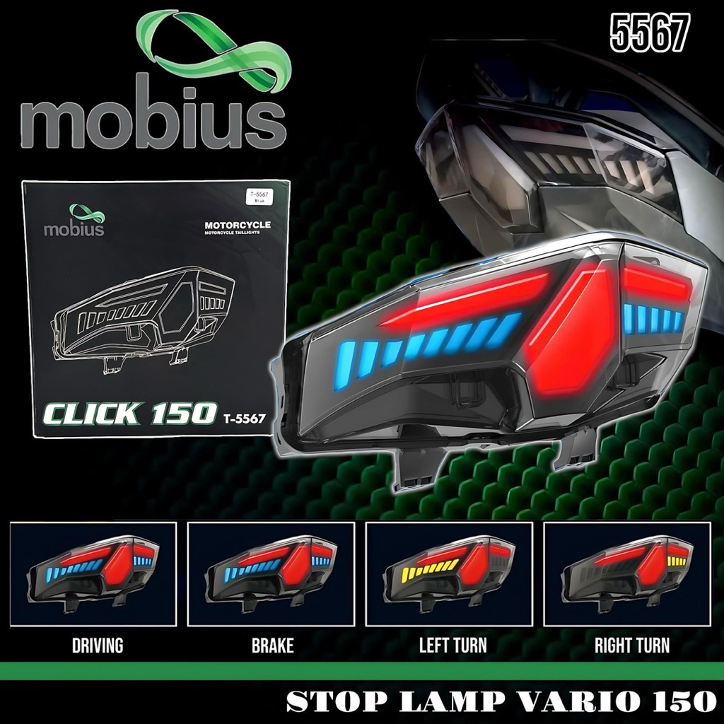 LAMPU STOP VARIO 125 NEW 150 NEW STOPLAMP 3 IN 1 MOBIUS RUNNING TEXT 3 In 1