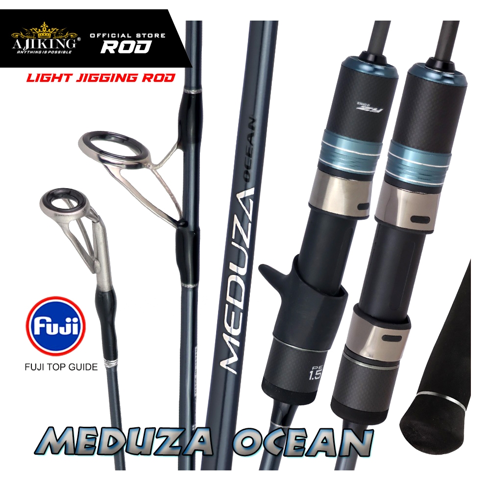 Ajiking Meduza Ocean Joran Pancing Spinning Casting Butt Joint Joran Jigging FUJI Fishing Rod