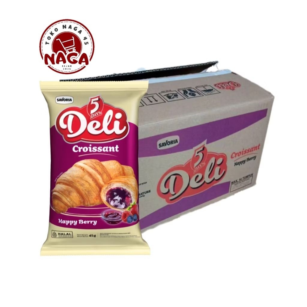 

SALE 1 DUS ISI 20 DELI CROISSANT ROTI HAPPY BERRY / karton