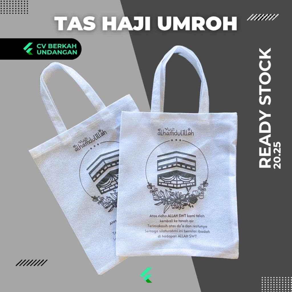 

Tas Spunbond Souvenir Haji Umroh Flat 20X25 Ready
