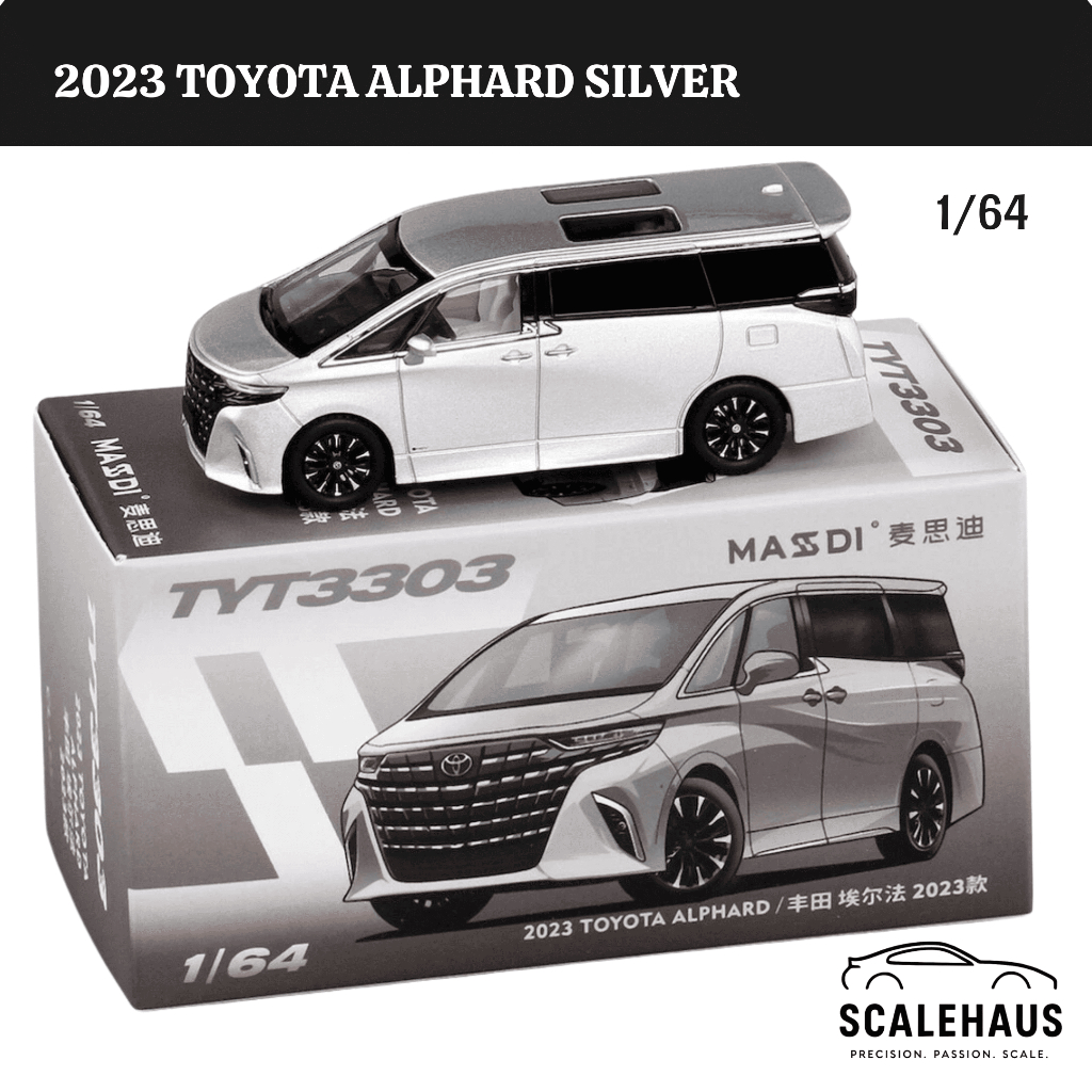 Masdi 1/64 2023 Toyota Alphard Silver