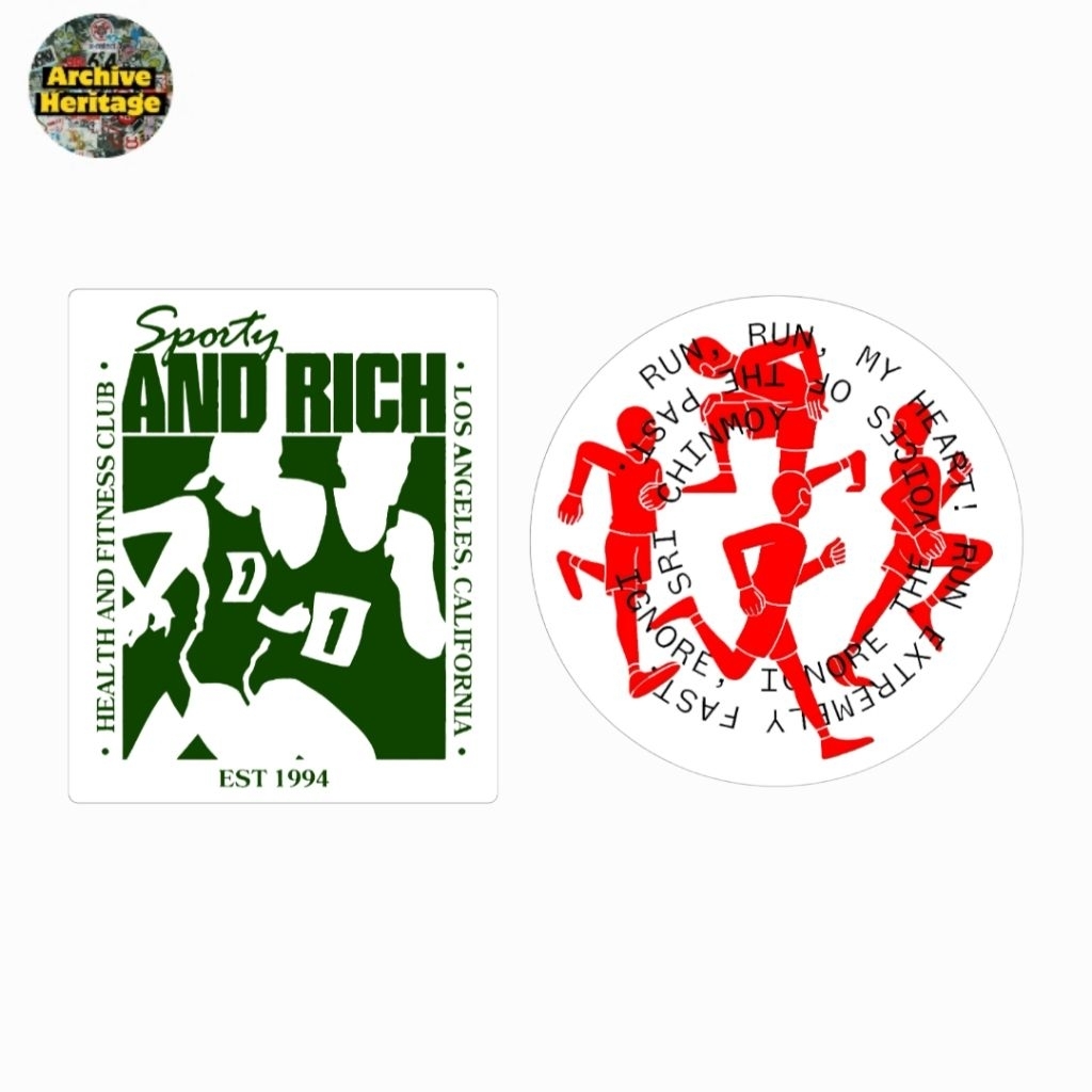 

sticker Sporty And Rich health fitness running club stiker