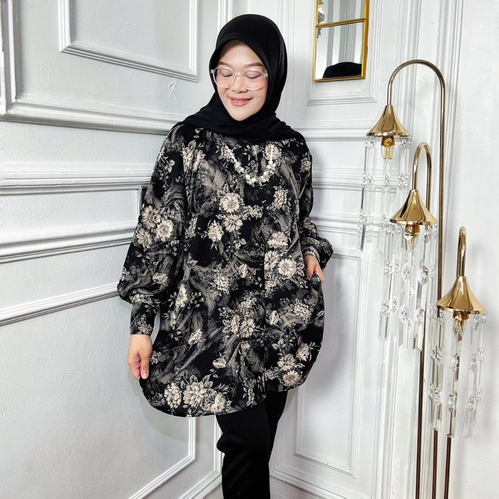 TEH DIANA Fashion - Kemeja Wanita Jumbo Ld 140 Velove Rayon Viscose