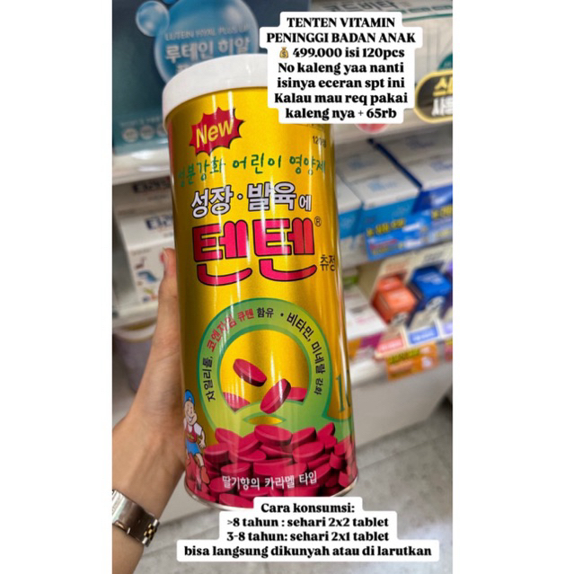 Tenten Vitamin Peninggi Badan Isi 120pcs Tanpa Kaleng