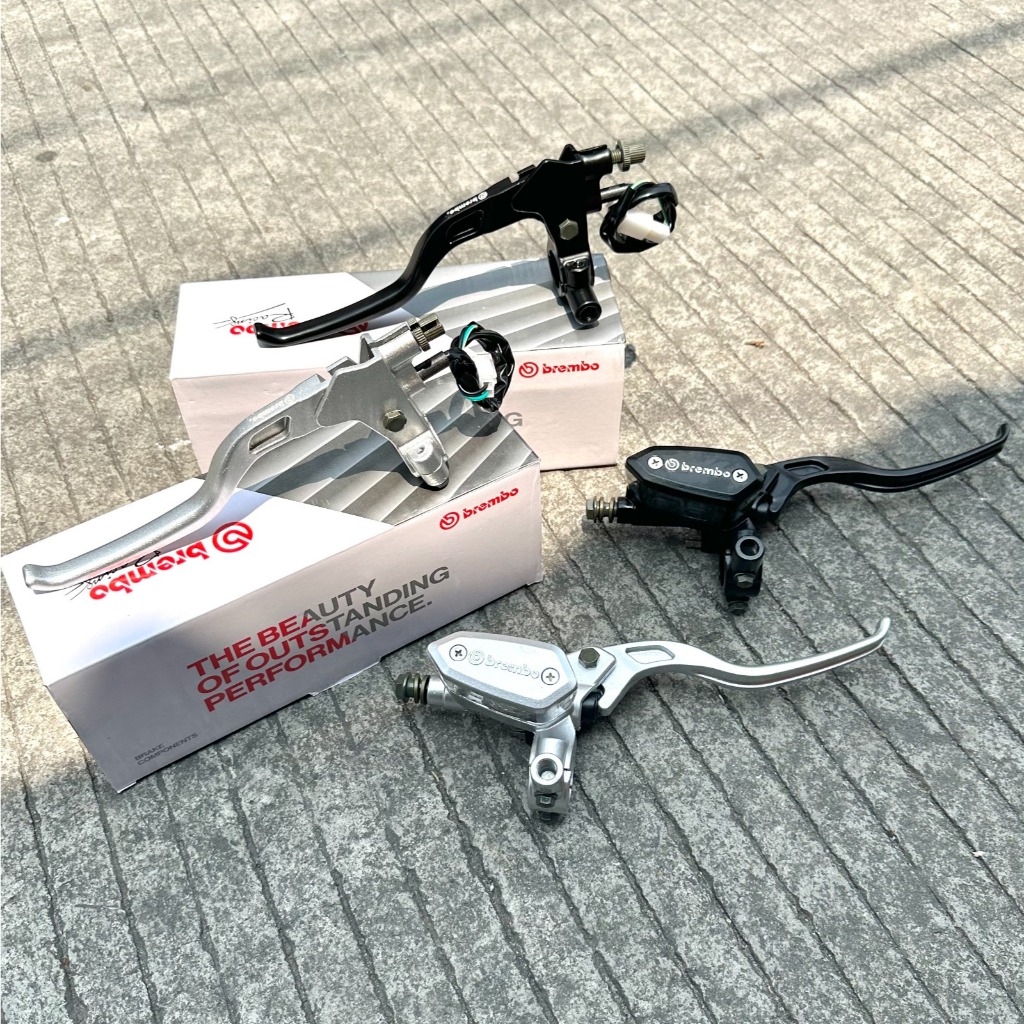 Fullset Handle Master rem Brembo tabung oval Black & Silver series New universal semua motor matic b