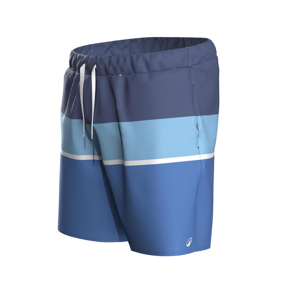 Decathlon OLAIAN Celana Selancar Pria 100 - Ukuran 15 Inci Biru Strip - 8915626