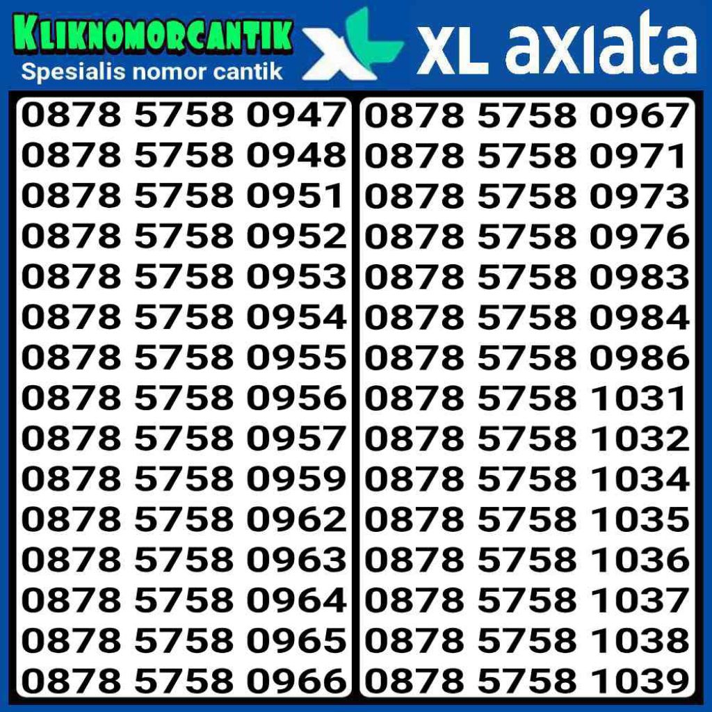 Nomor Cantik XL Axiata 4G&5G Kartu Perdana XL Axiata DNC 2