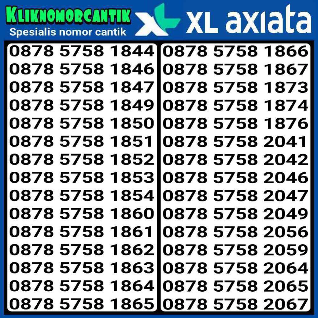 Nomor Cantik XL Axiata 4G&5G Kartu Perdana XL Axiata DNC 3
