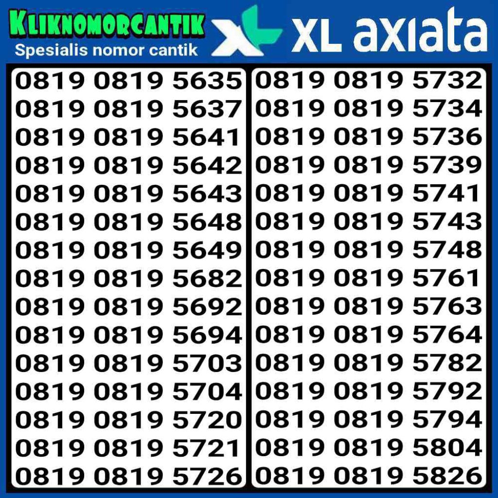 nomor cantik XL axiata 4G&5G kartu perdana XL axiata DNC 4