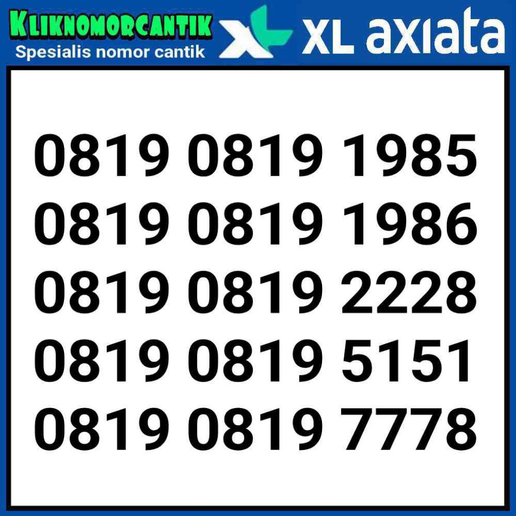 Nomor cantik XL Axiata 4G&5G kartu perdana XL axiata DNC 11